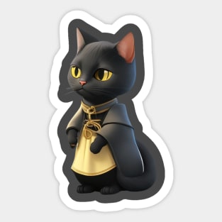 black cat geometric Sticker